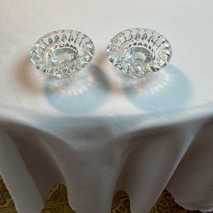 A set of vintage crystal candleholders perfect condition